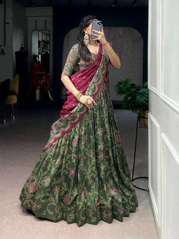 LNB 1256 Tasar Silk BGN Lehengha choli with thread work in hydrabad